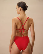 Navela | The Red Ribbed Bikini Bottom