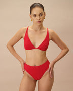 Navela | The Red Ribbed Bikini Bottom