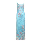 Navela | Floral Print U-Neck Backless Cami Maxi Dress