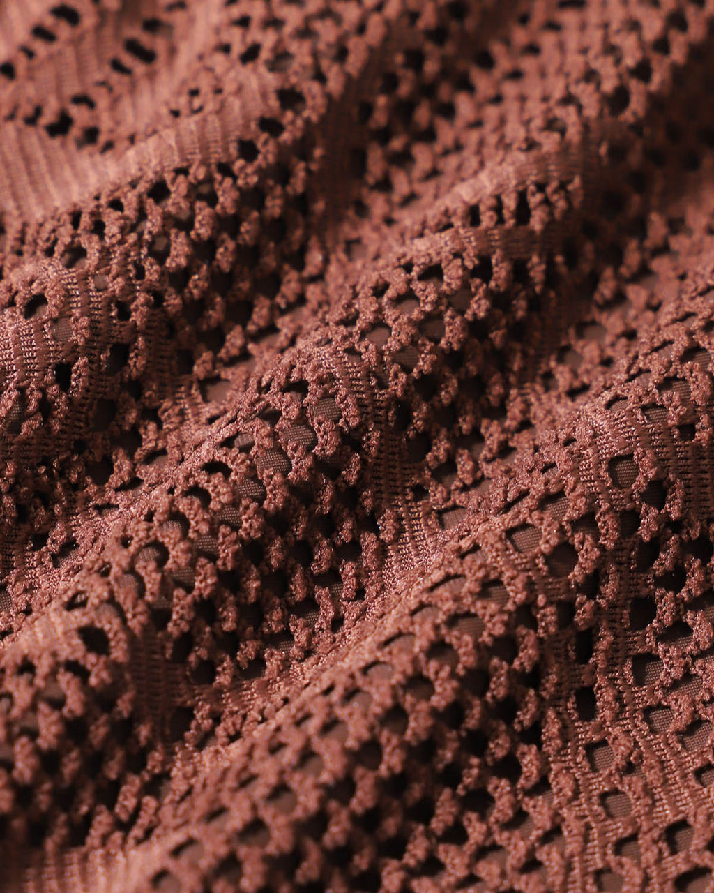 Navela | Brown Mesh Slit Tankini Swimsuit