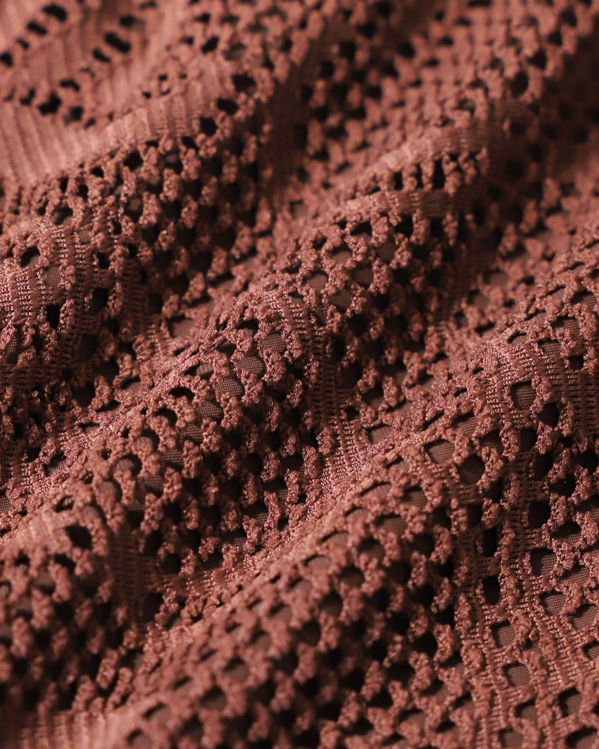 Navela | Brown Mesh Slit Tankini Swimsuit
