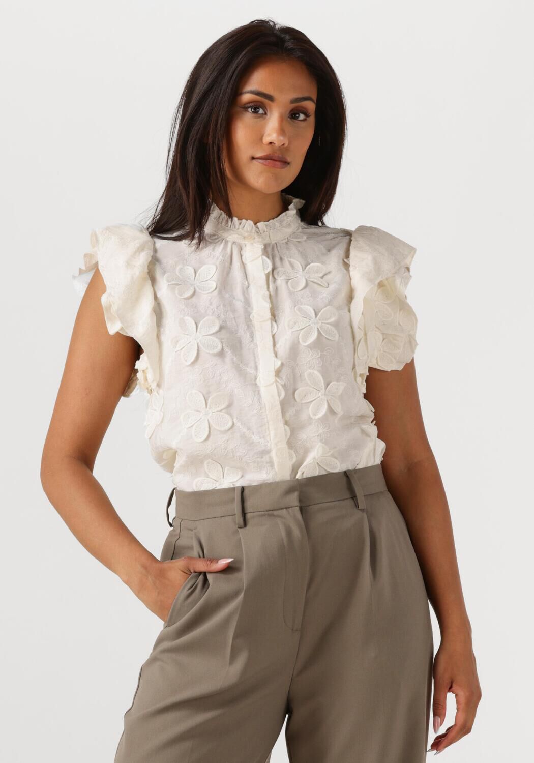 Navela | White Flower Blouse Women
