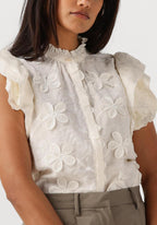 Navela | White Flower Blouse Women
