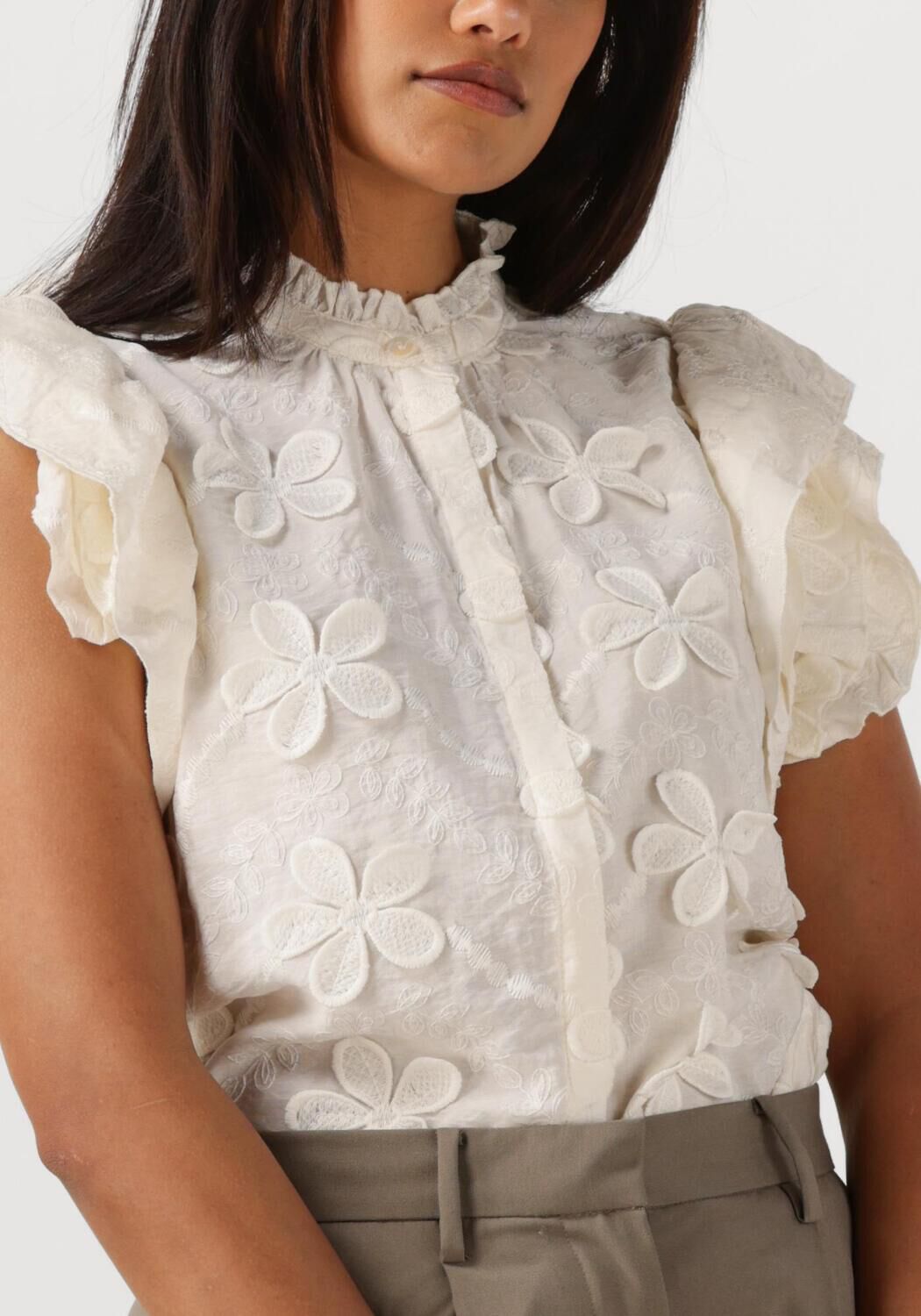 Navela | White Flower Blouse Women