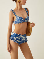 Navela | Print Ruffle Bikini Set