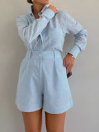 Navela | Long Sleeve Loose Shorts Set