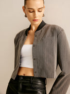 Navela | Pinstripe Pocket Short Jacket