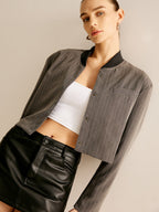 Navela | Pinstripe Pocket Short Jacket