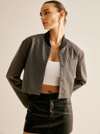 Navela | Pinstripe Pocket Short Jacket