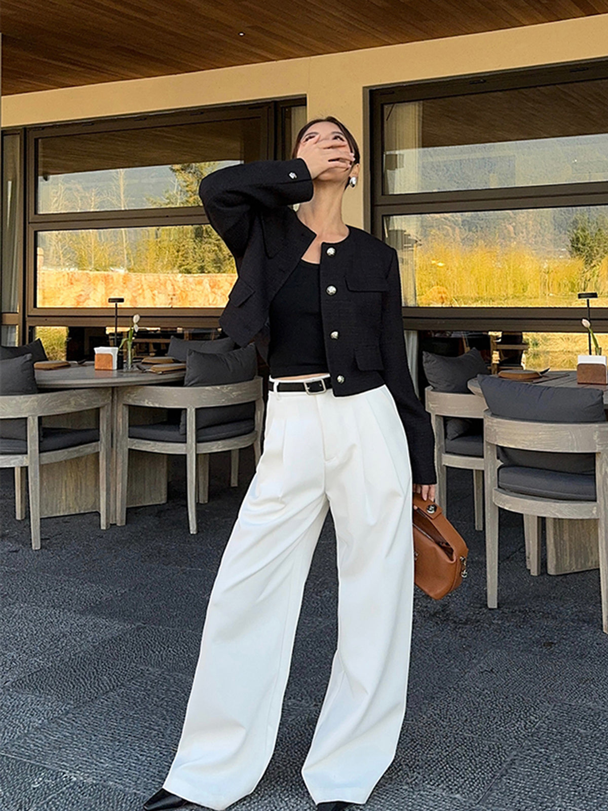 Navela | Button Down Tweed Jacket