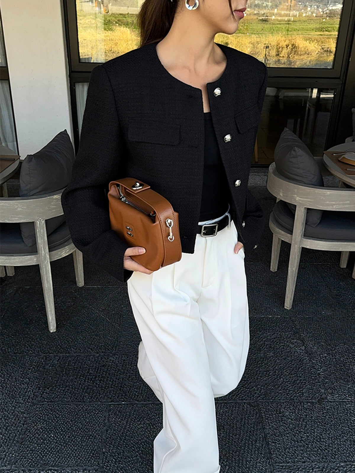 Navela | Button Down Tweed Jacket