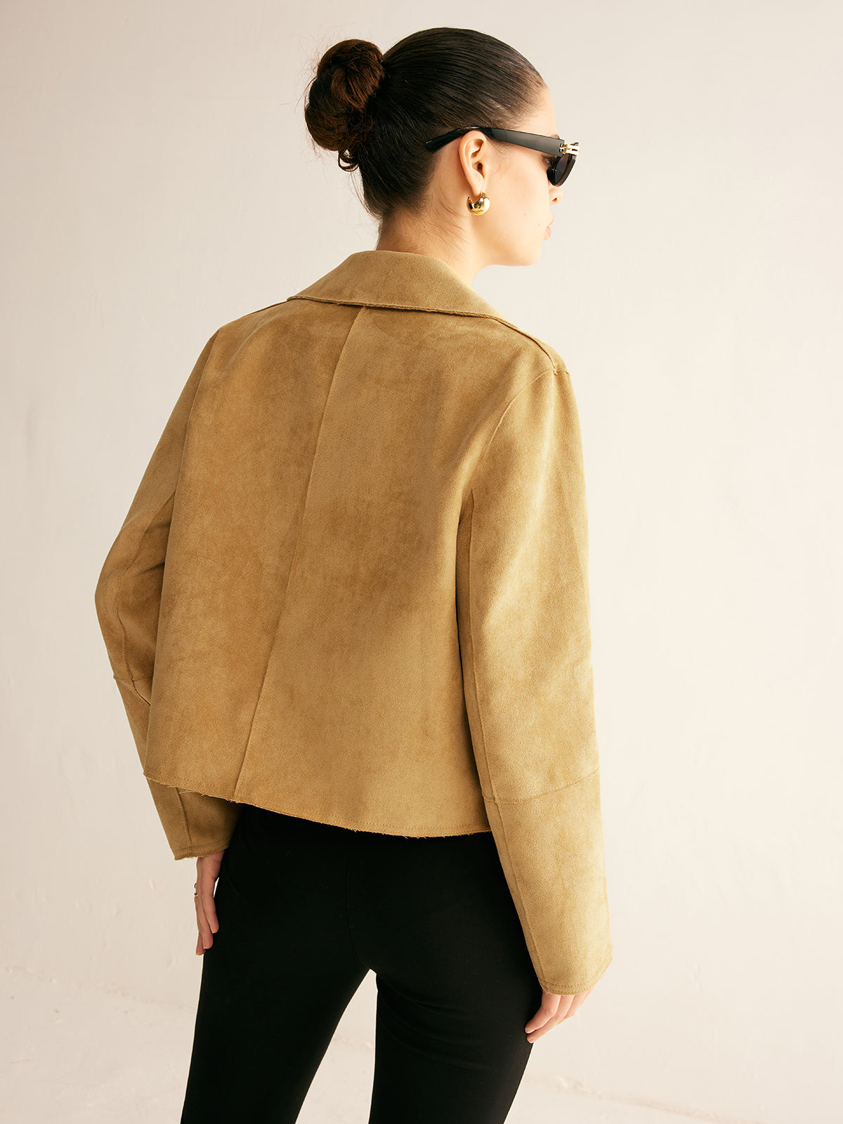 Navela | Plain Faux Leather Short Jacket