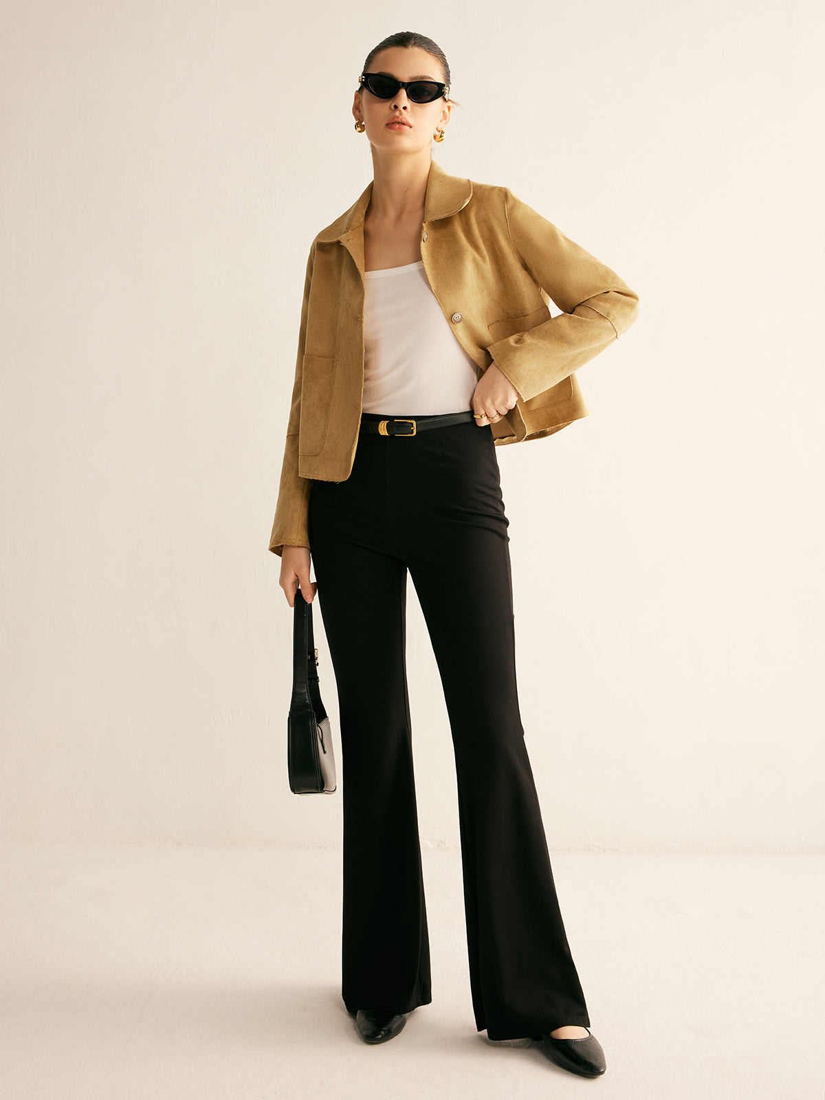 Navela | Plain Faux Leather Short Jacket