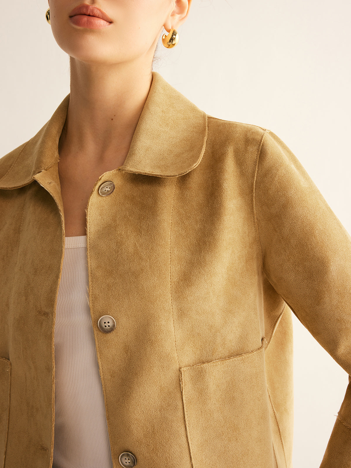 Navela | Plain Faux Leather Short Jacket
