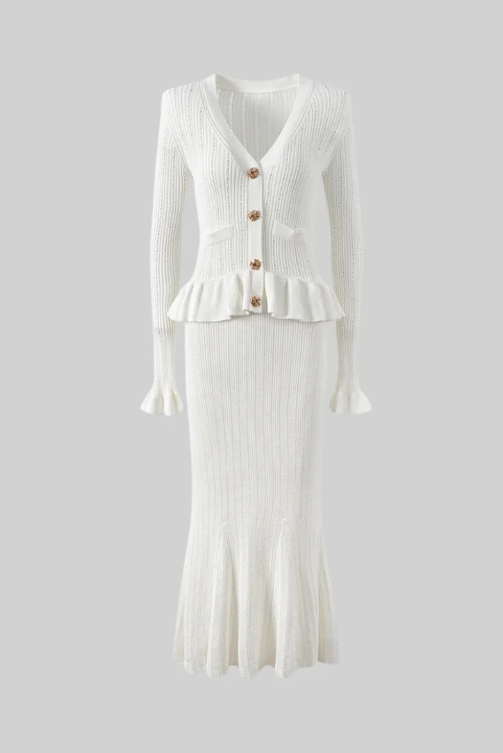Navela | V-Neck Knitted Set
