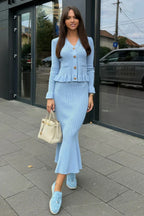 Navela | V-Neck Knitted Set