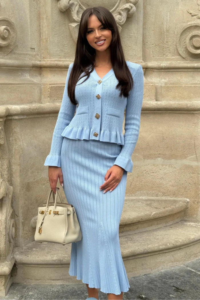 Navela | V-Neck Knitted Set