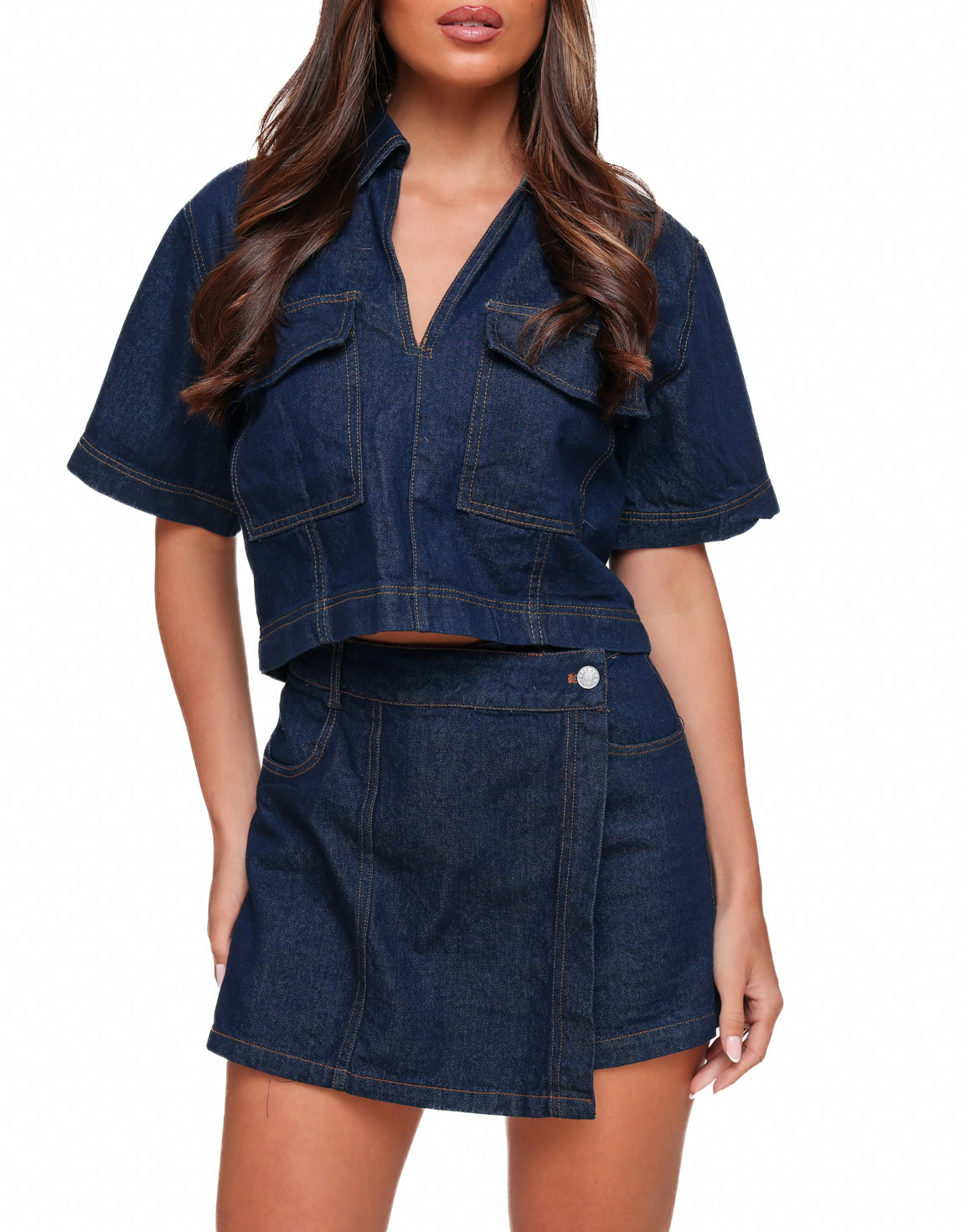 Navela | Navy Blue Denim Set