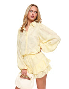 Navela | Balloon Sleeve Blouse & amp; Ruffle Skort Set