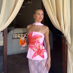 Navela | Floral Sleeveless Top with Scarf
