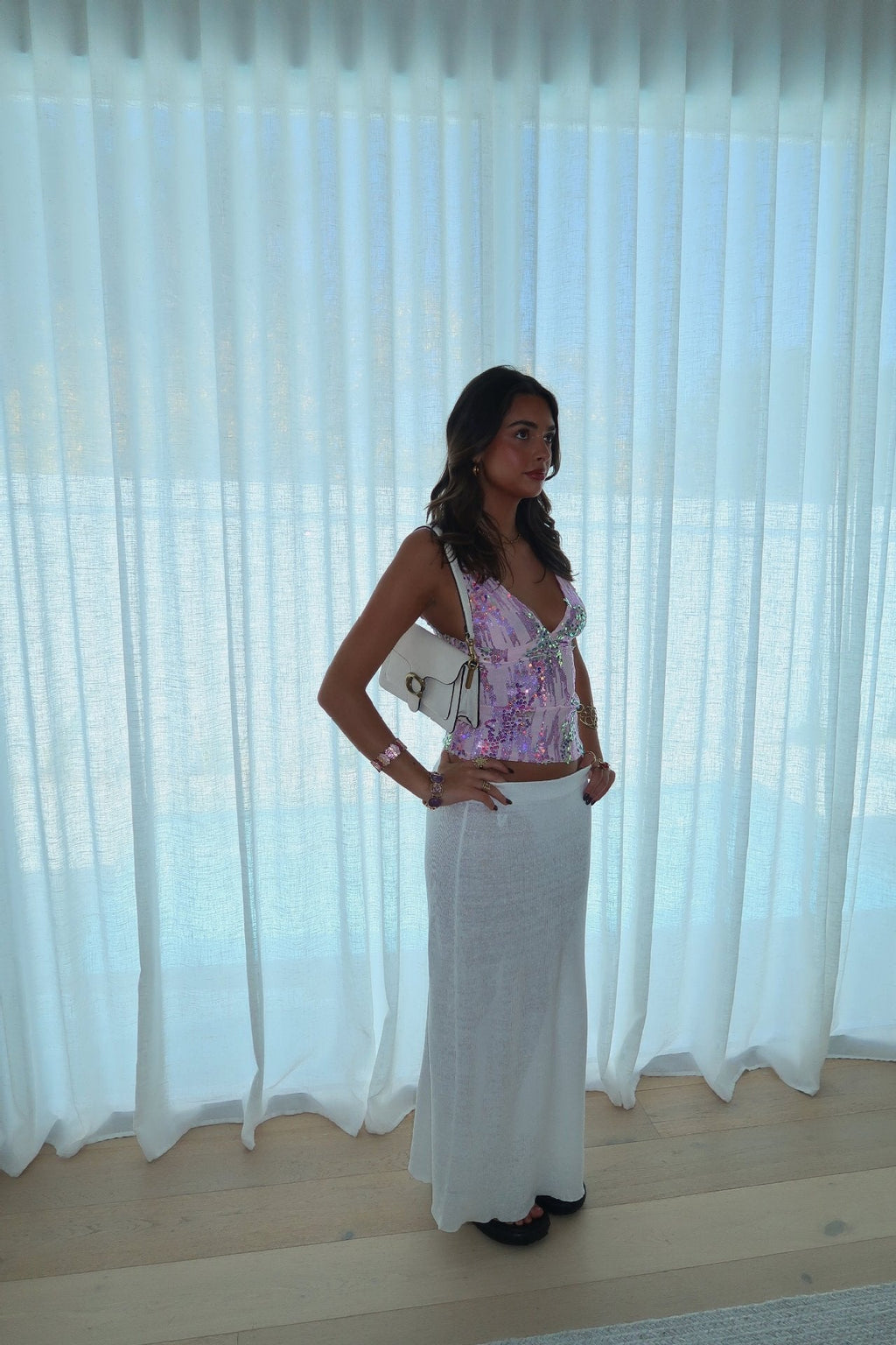 Navela | Sequin Halter Tank Top