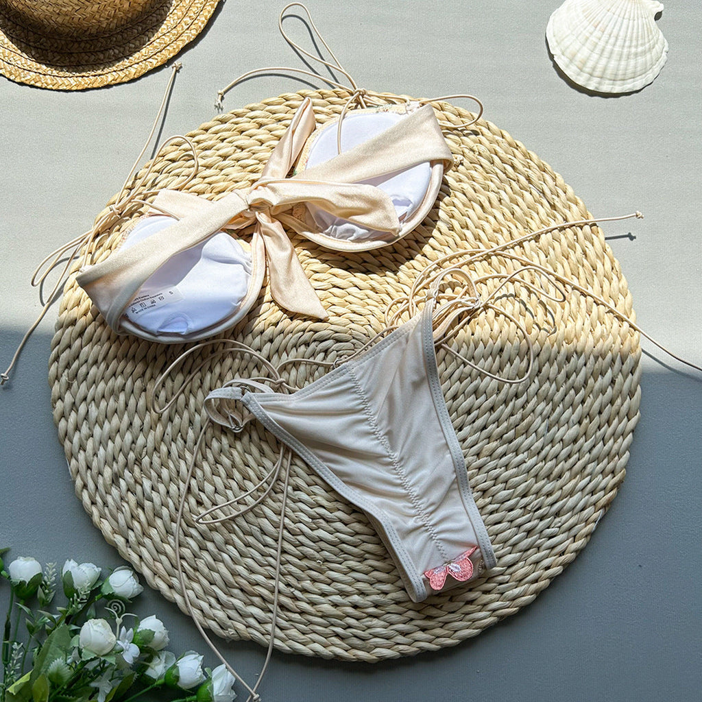 Navela | Embroidery Split Swimsuit
