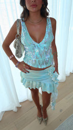 Navela | Sequin Halter Tank Top