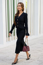 Navela | V-Neck Knitted Set