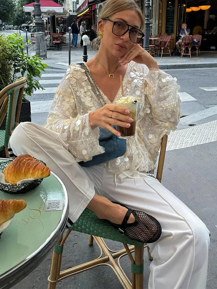 Navela | Glamorous Sparkling Blouse
