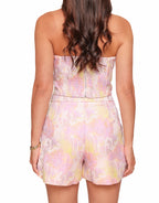 Navela | Lila Flower Puff Sleeve Top & Shorts - Set