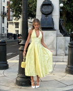 Navela | Halter Sleeveless Midi Dress