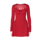 Navela | Long Sleeve Bow Detail Ruched Mini Dress