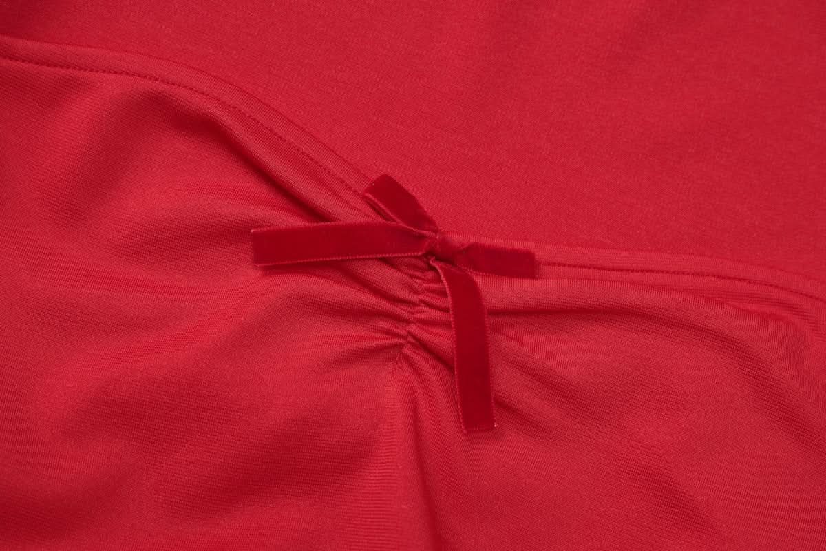 Navela | Long Sleeve Bow Detail Ruched Mini Dress