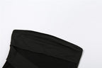 Navela | Cross-Front Mesh Backless Patchwork Tube Mini Dress