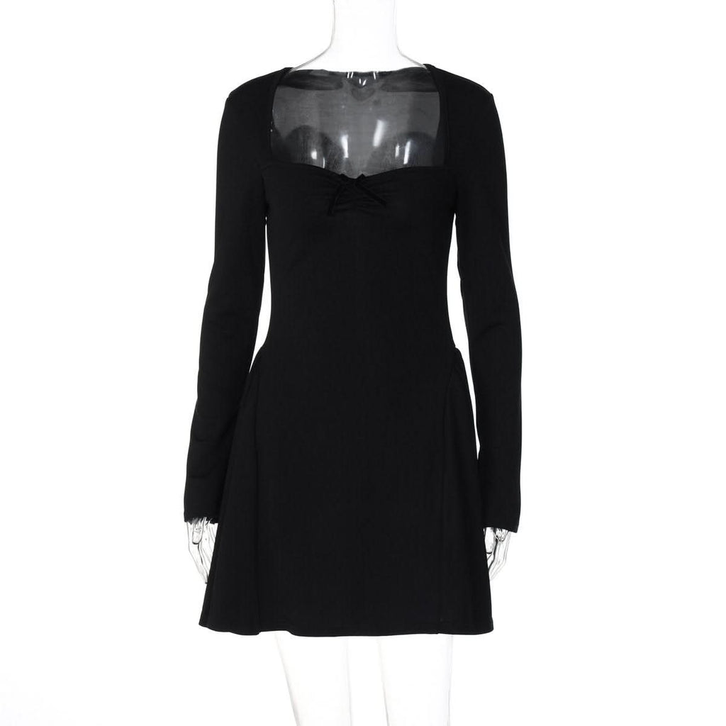 Navela | Long Sleeve Bow Detail Ruched Mini Dress