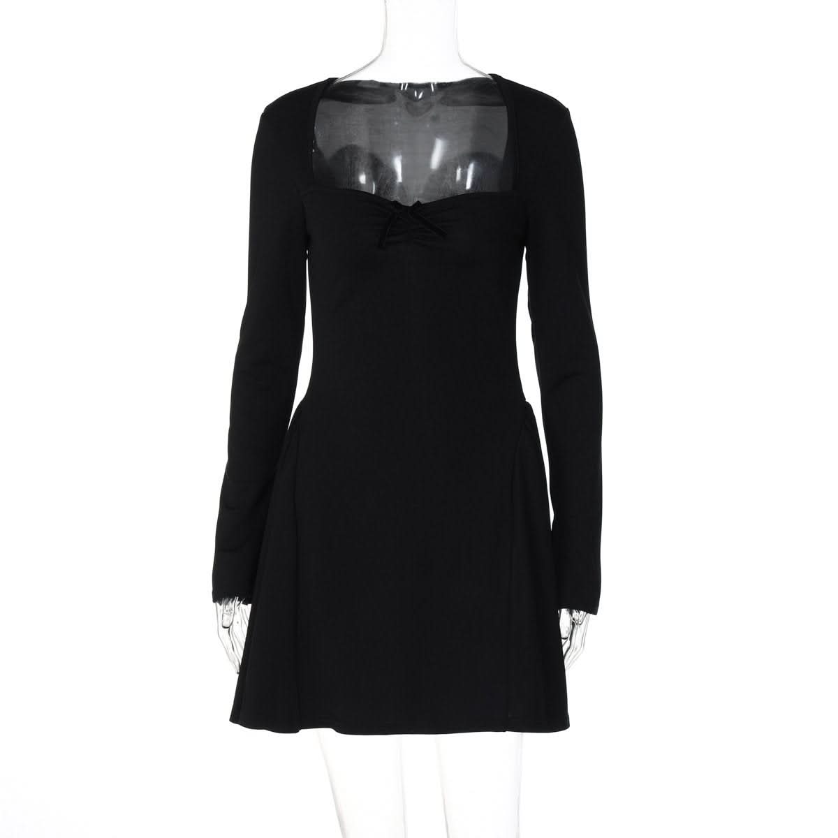 Navela | Long Sleeve Bow Detail Ruched Mini Dress