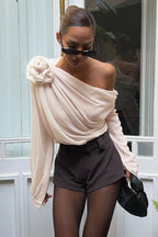 Navela | Flower One Shoulder Top