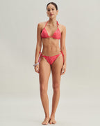 Navela | Red Floral Drawstring Triangle Bikini Set