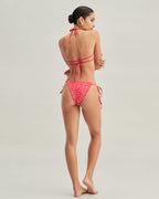 Navela | Red Floral Drawstring Triangle Bikini Set